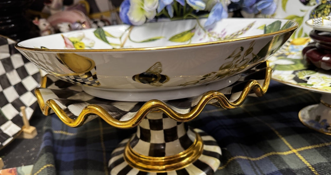 Thistle & Bee by MacKenzie-Childs porcelain Butterfly Serving Bowl 12.75"- New