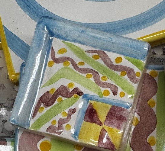 Mackenzie Childs Straight Edge Angle Tile 2.25” Wall court New - One Tile