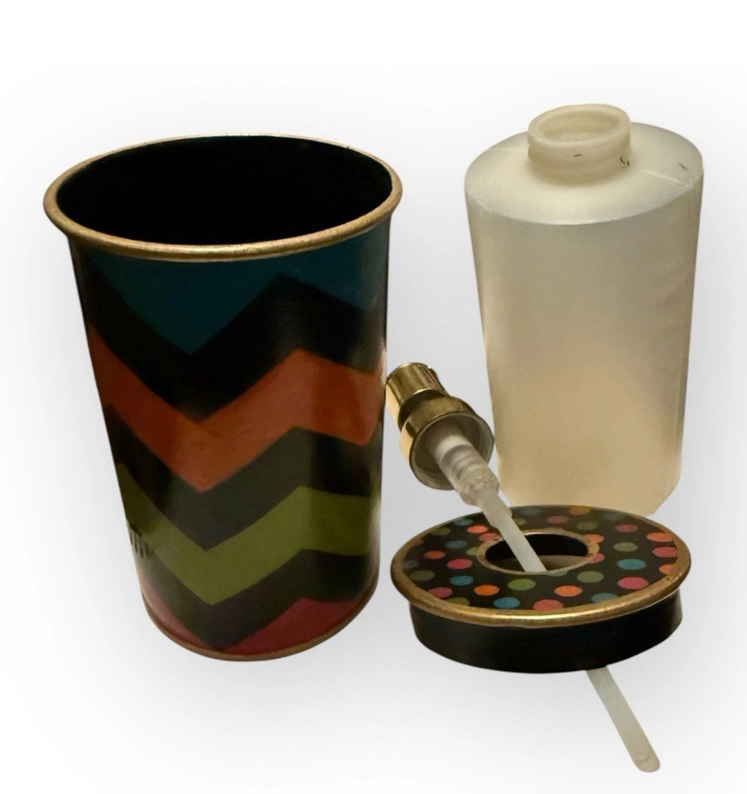 MacKenzie Childs Trampoline Zig Zag Metal Soap Dispenser / Retired