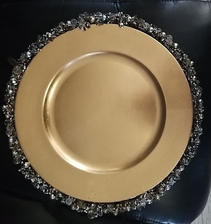 Mackenzie Childs  Precious Metals Beaded Charger Ring- Retired HTF