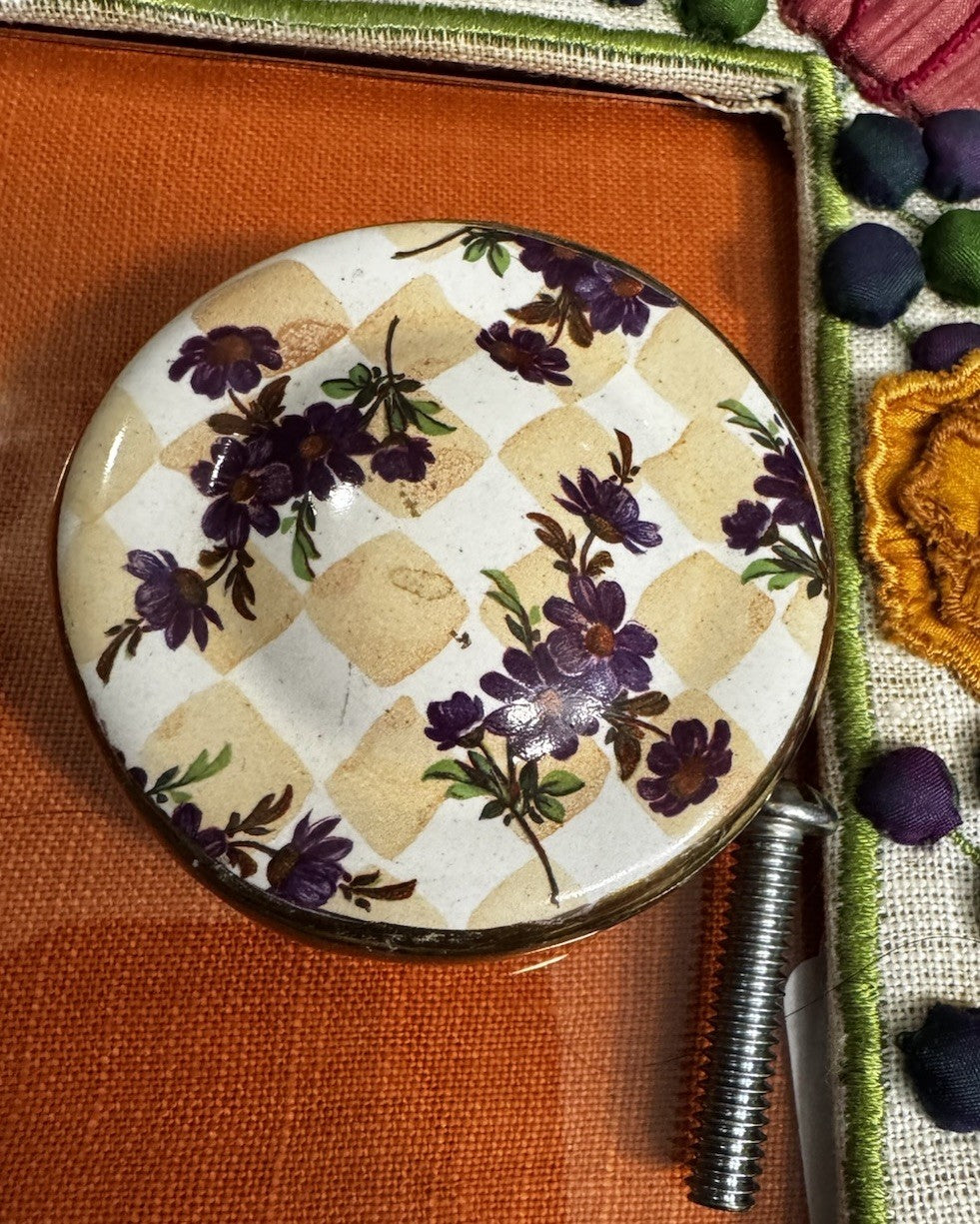 Mackenzie Childs Honeymoon Marmalade Orange  Knob 2.5”  Terracotta