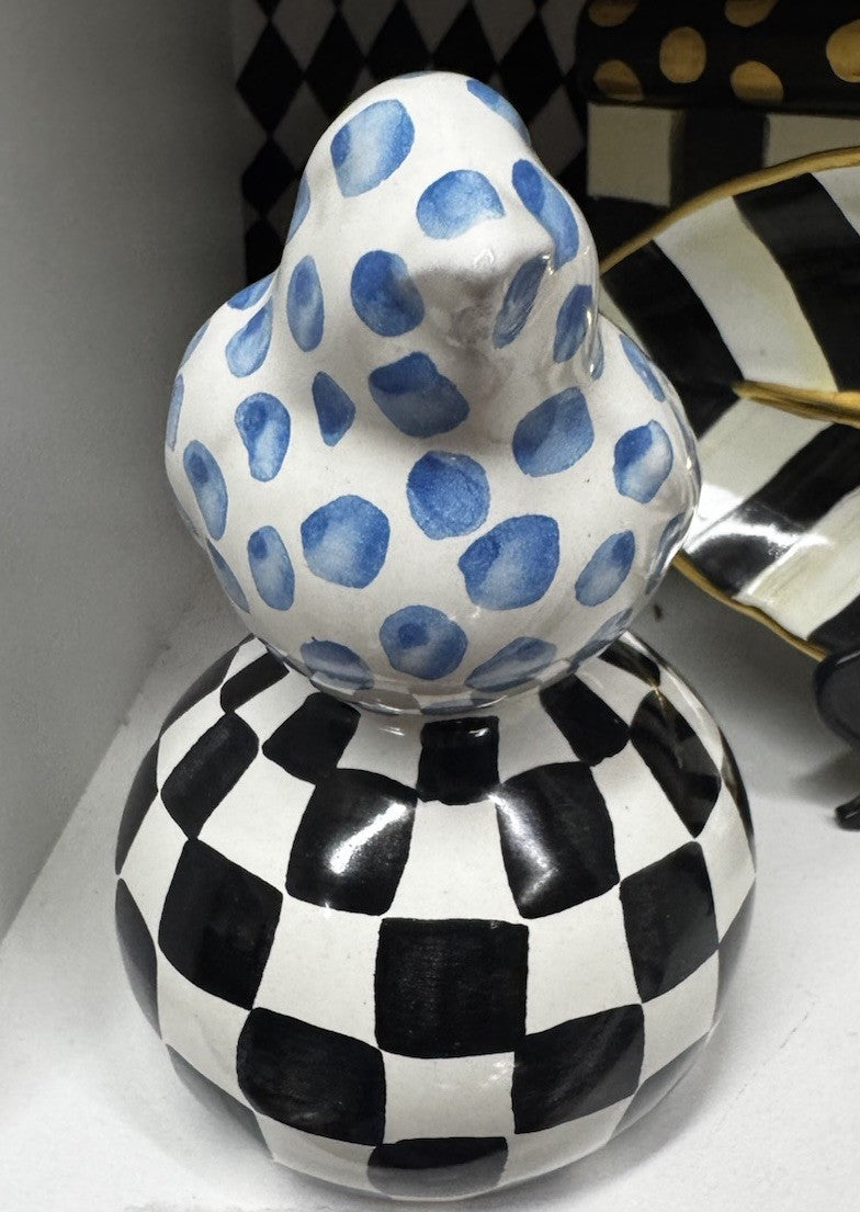 Mackenzie Childs Bird On Ball Vase Ceramic 2026 Collectors Series