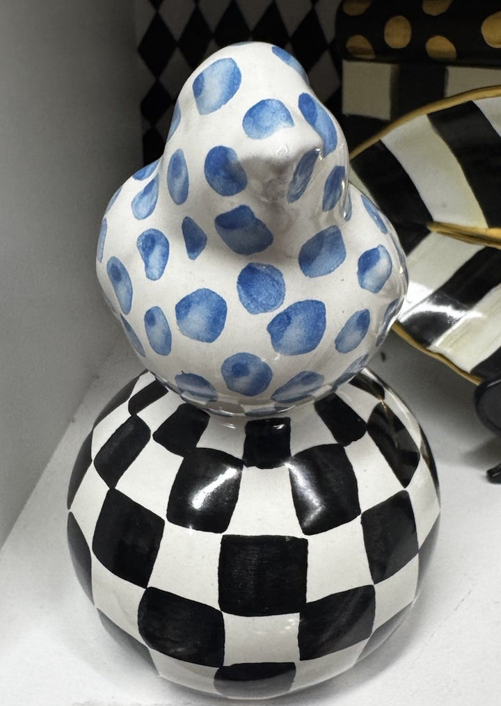 Mackenzie Childs Bird On Ball Vase Ceramic 2026 Collectors Series