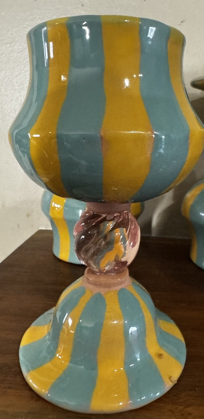 Mackenzie Childs Victoria & RICHARD Emprise Goblet Egg Cup- Ish Kabbible Retired