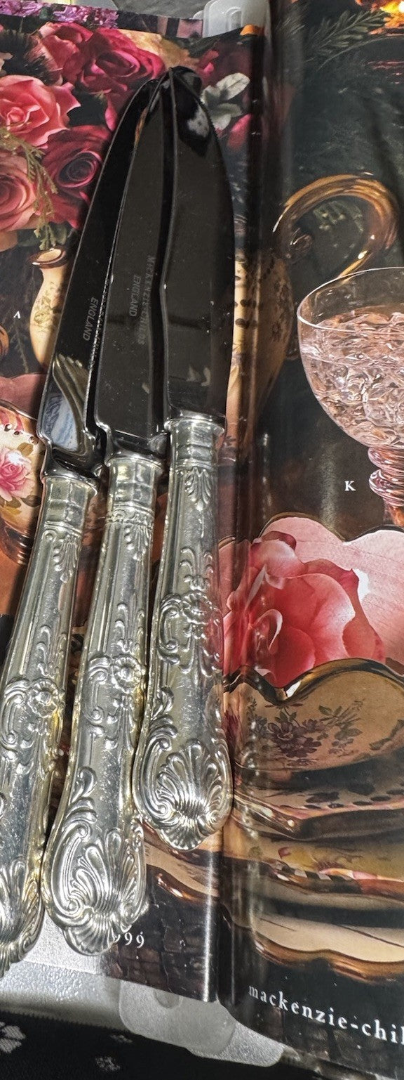 Mackenzie Childs Vtg Silver-plate  Silverware Place Setting  Of 5 Pieces