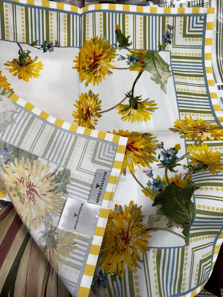 Mackenzie Childs Dandelion 100% Cotton Napkin NIP Set Of 2- Retired Pattern
