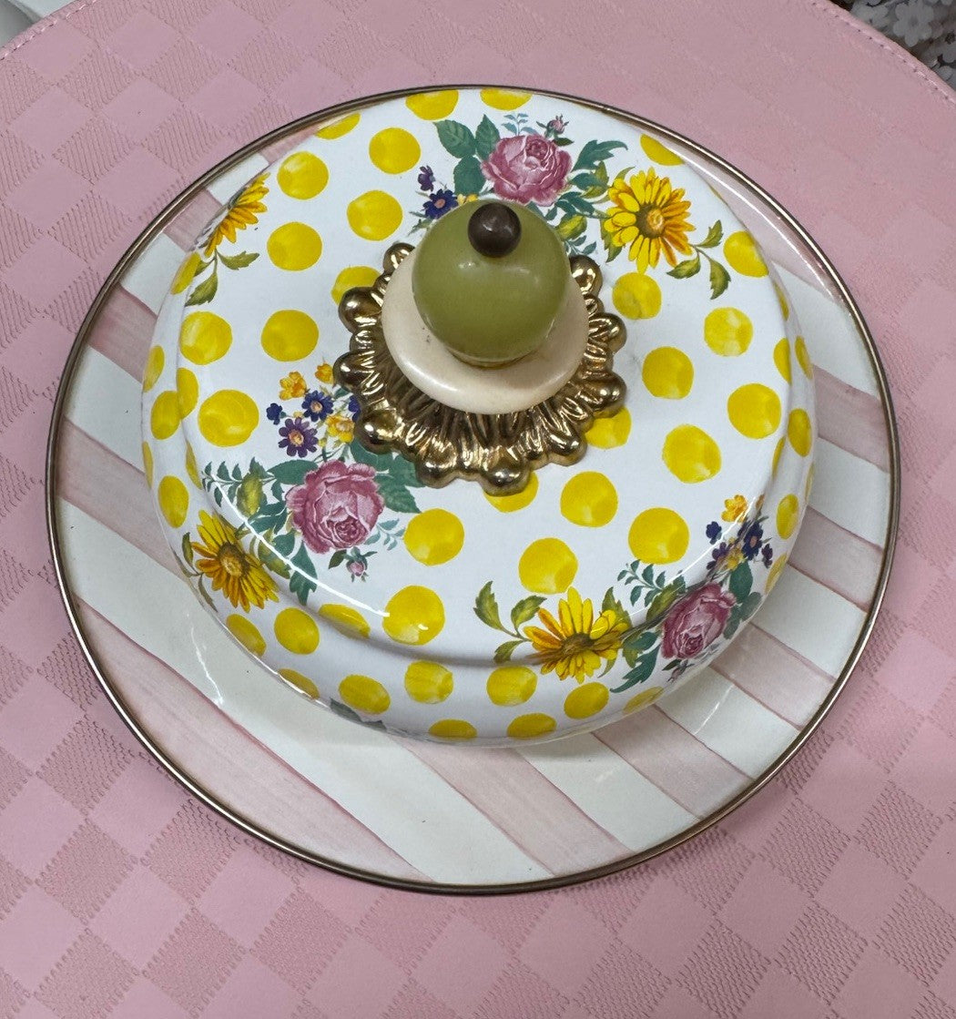 MacKenzie-Childs Bathing Hut Plate & Buttercup Dome Lid- Great Condition