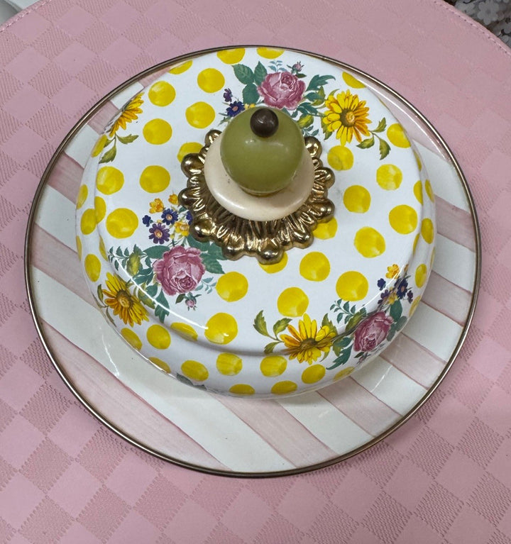 MacKenzie-Childs Bathing Hut Plate & Buttercup Dome Lid- Great Condition