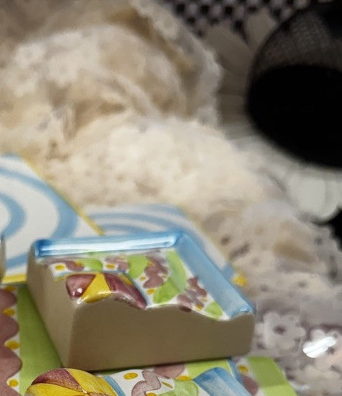 Mackenzie Childs Straight Edge Angle Tile 2.25” Wall court New - One Tile