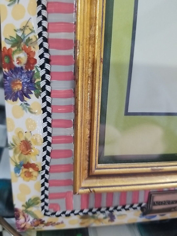 MACKENZIE CHILDS Picture Frame Buttercup Hand Painted 4x6 photo in 9x7 Vintage