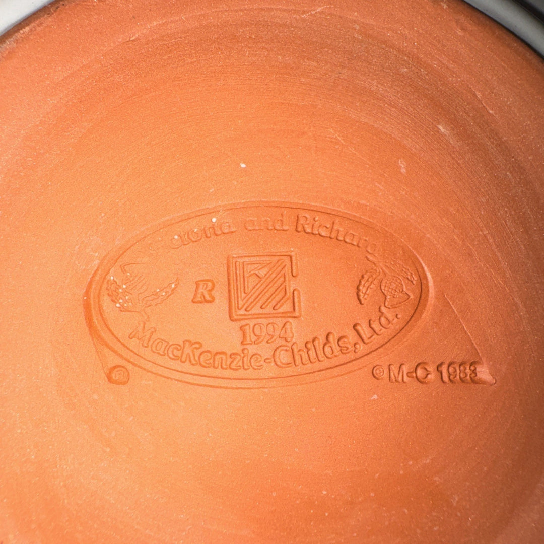 Mackenzie Childs Orange Marmelade Honeymoon  Fluted  bowl 9.5”Ceramic 1994