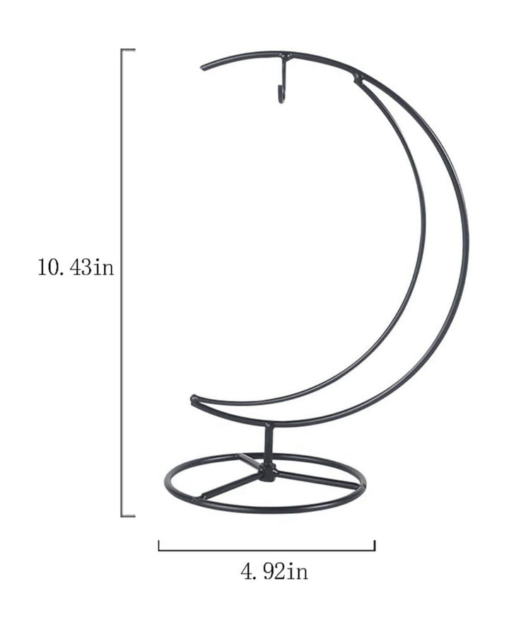 Black Metal Moon  Ornament Stand -only- Safe For Mackenzie Childs Owls