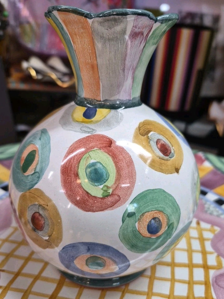 MACKENZIE CHILDS  Bubble BUD VASE Ceramic NEW- Retired Pattern