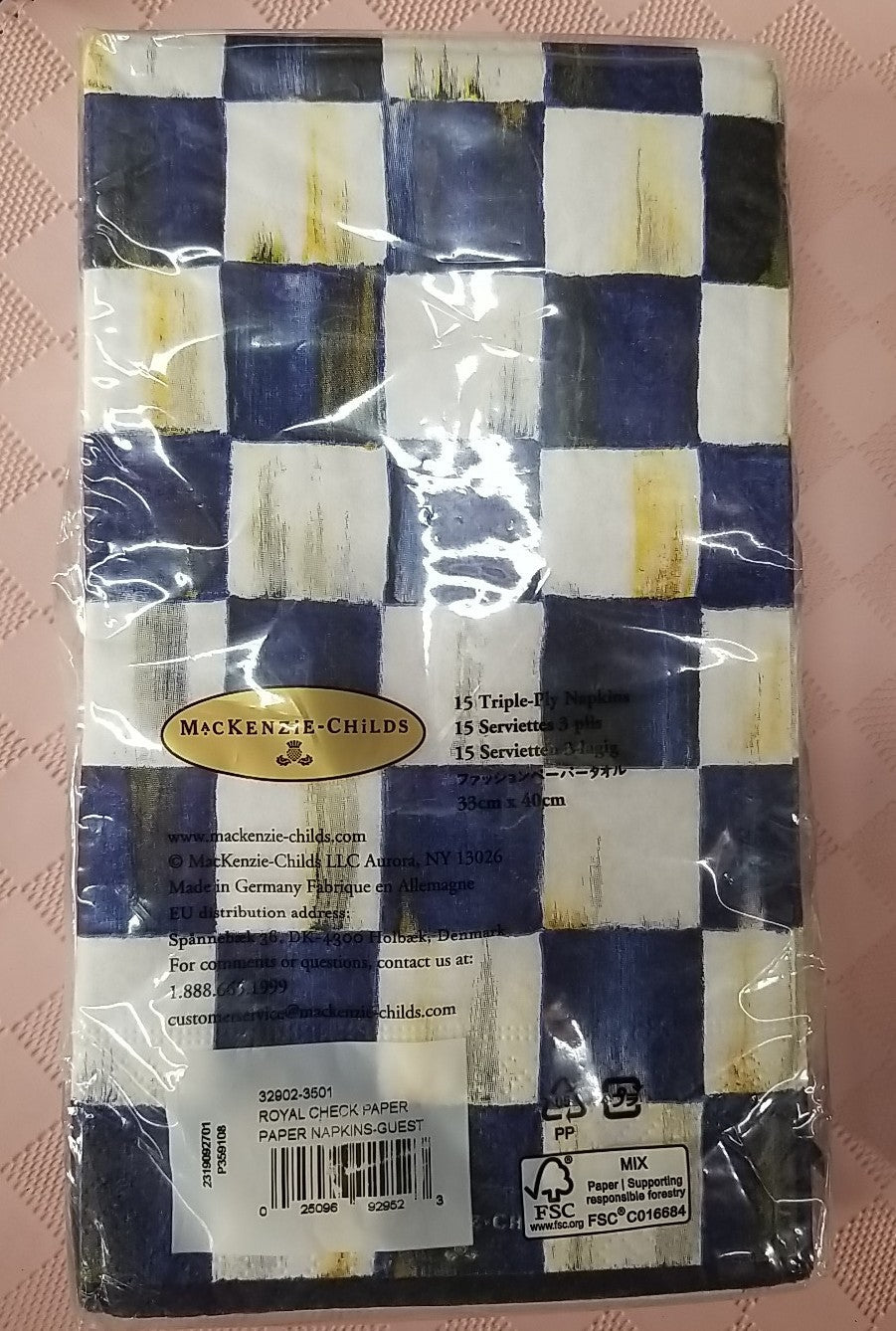 MacKenzie Childs One Pack Royal 15 Ct  Guest Napkins Unopened Pack