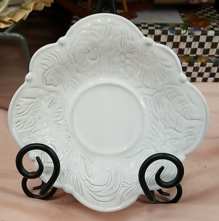 Mackenzie Childs SweetBriar Saucer Ceramic 6" White-retired