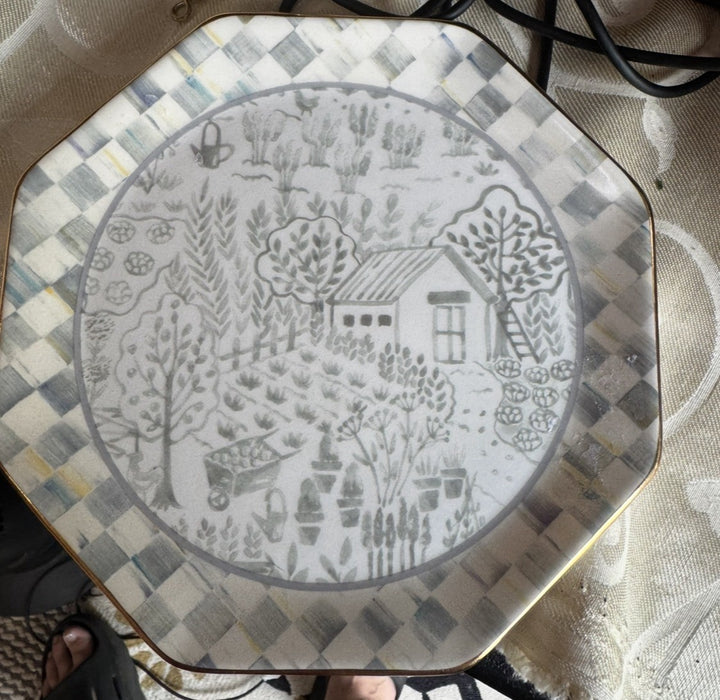 One 7” MacKENZIE CHILDS STERLING COTTAGE Desert Plate