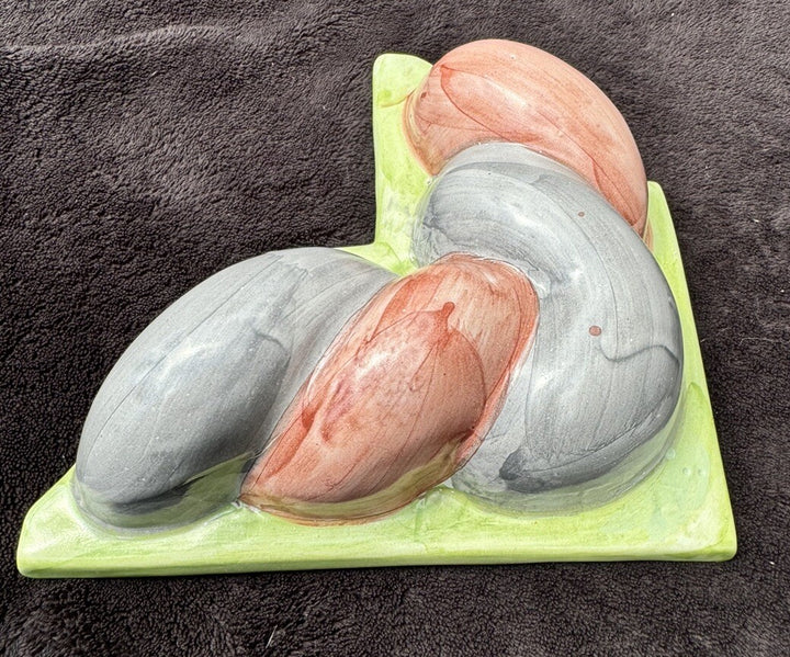 Mackenzie Childs Grey, Green And Pink  Corner Tile Rope Trim - Retired