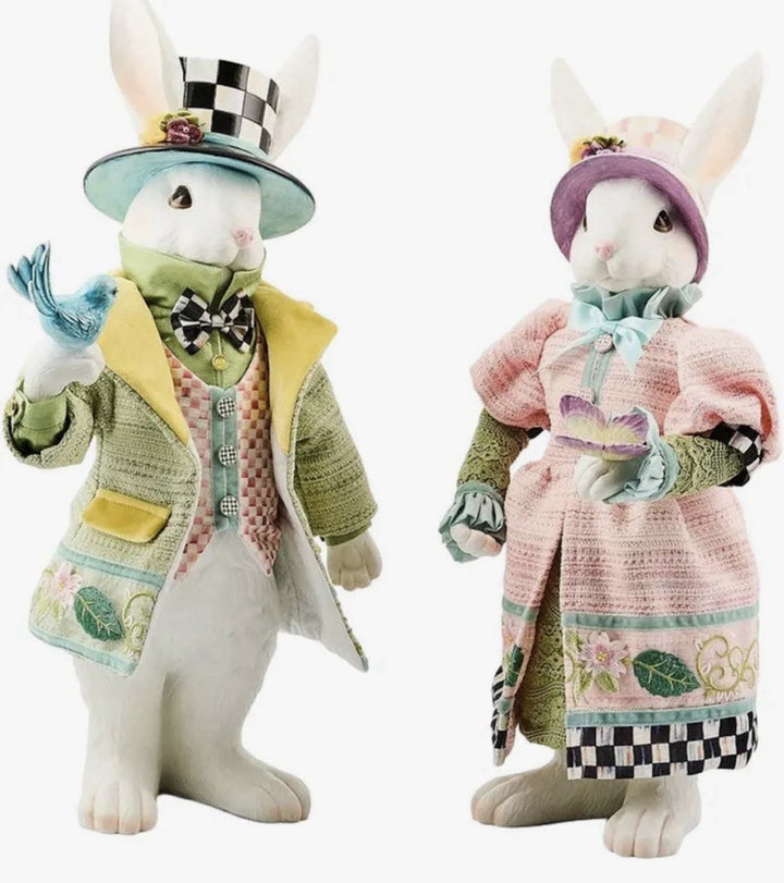 MacKenzie-Childs Frolic Spring Mrs Rabbit With Butterfly 20” Tall