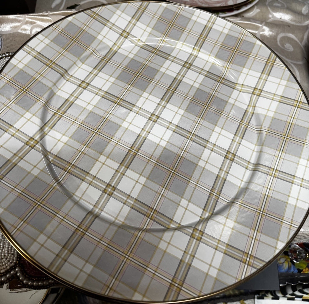 Mackenzie Childs  Tartan Latta  Enamel Serving Platter  16” - New