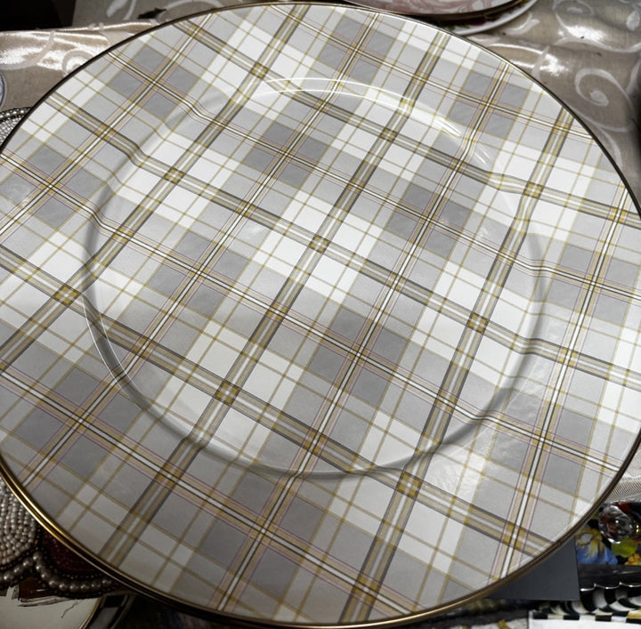 Mackenzie Childs  Tartan Latta  Enamel Serving Platter  16” - New