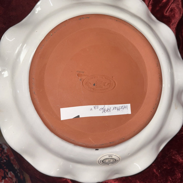 Mackenzie Childs Fluted 12" Ceramic Serving Plate Taylor Heather Excellent