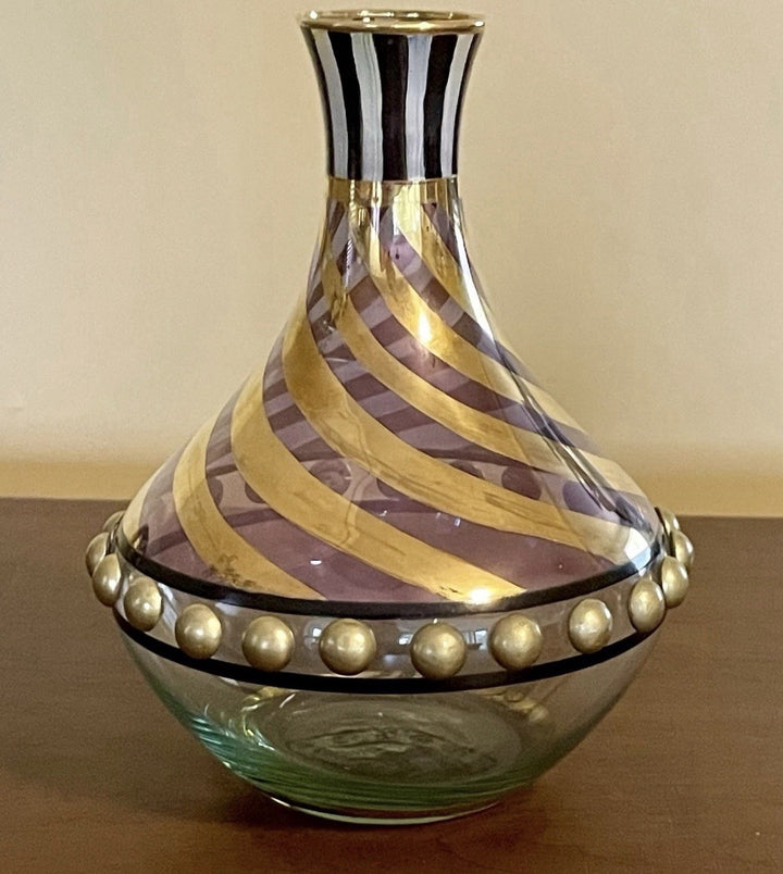 Retired MacKenzie Childs TANGO Hand-Painted Glass 10 1/2" Vase Decanter