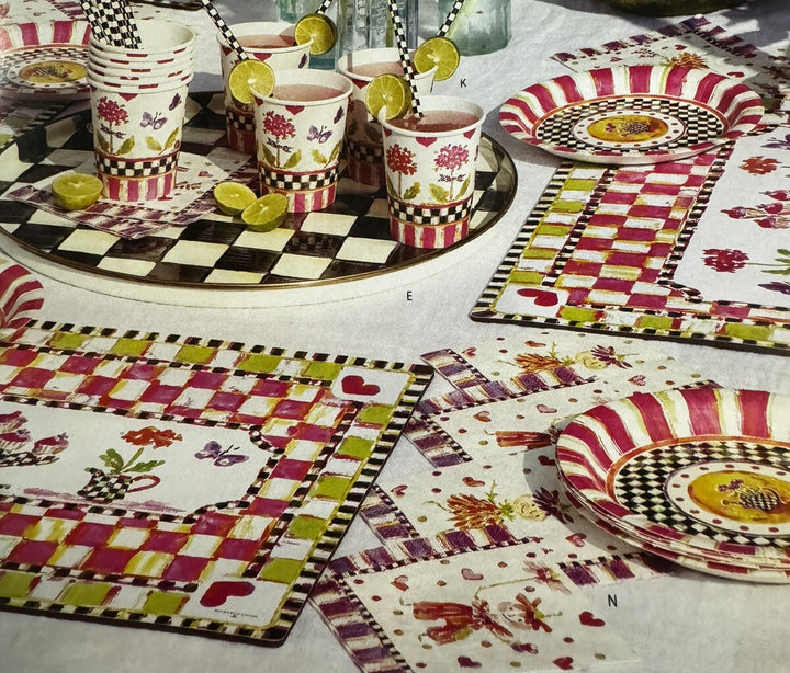 Mackenzie Childs Pixie Party For 12 - 12 Cups, 12 Plates - 20 Napkins - New