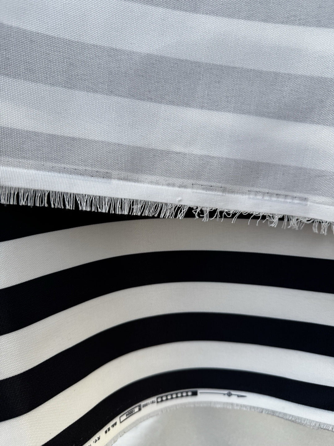 MacKenzie Childs Fabric By The Half Yard New - Outdoor Black And White Stripe