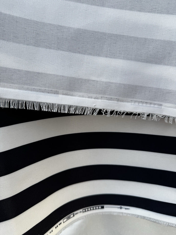 MacKenzie Childs Fabric By The Half Yard New - Outdoor Black And White Stripe