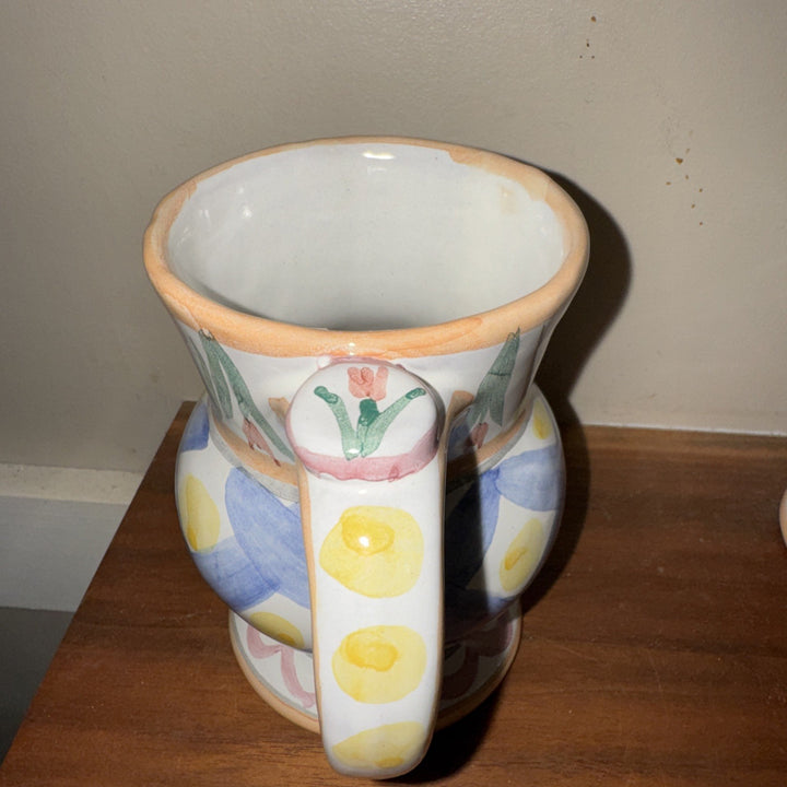 MacKenzie Childs Taylor Aalsmeer  Thumbprint Handmade In Aurora Coffee Mug 2003