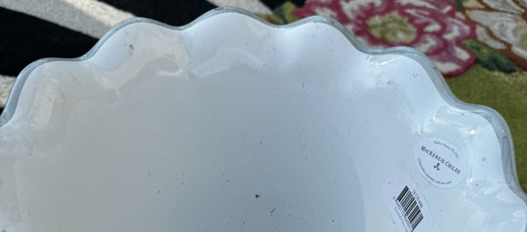 MACKENZIE CHILDS Leopard  CERAMIC POT  Planter 10” Fluted New