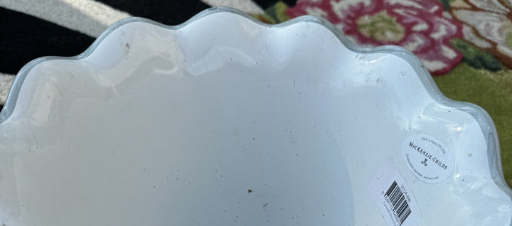 MACKENZIE CHILDS Leopard  CERAMIC POT  Planter 10” Fluted New