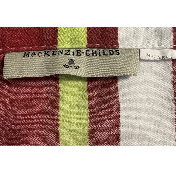MACKENZIE CHILDS Stripes Cotton Kitchen DISH TOWEL Loop Hanger Christmas