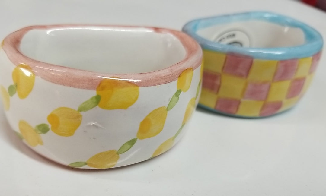 Mackenzie Childs Lot of 2 Napkin Rings Ceramic Imrie & Fenwick Wallcourt