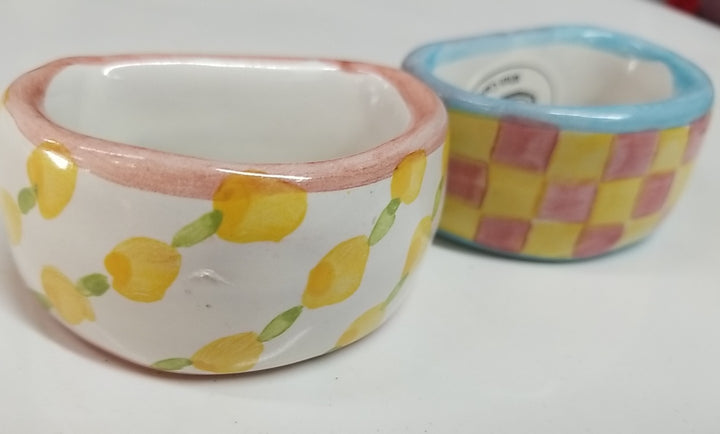 Mackenzie Childs Lot of 2 Napkin Rings Ceramic Imrie & Fenwick Wallcourt