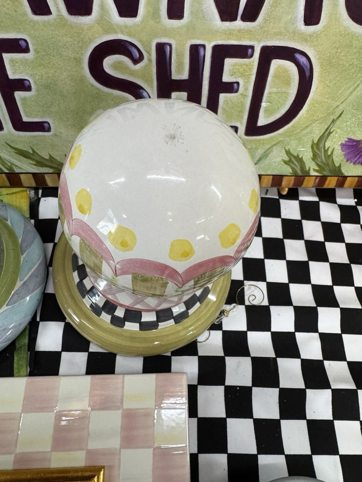 MacKenzie Childs Ball For Garden Or To Top Off Shelves-  Component Terracott