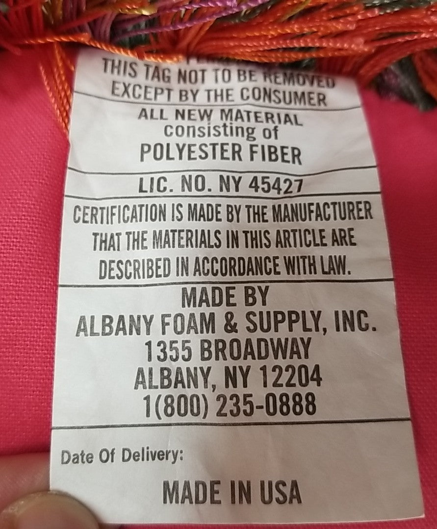 Mackenzie Childs Pink Pillow- 19”x19” Retired