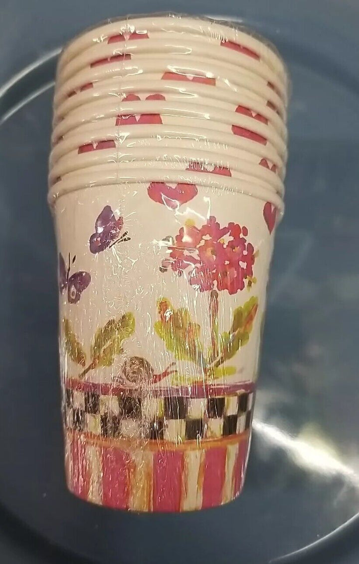 MacKenzie Childs Pixie Party Paper Cups.  8 Cups 9oz-sealed Retired