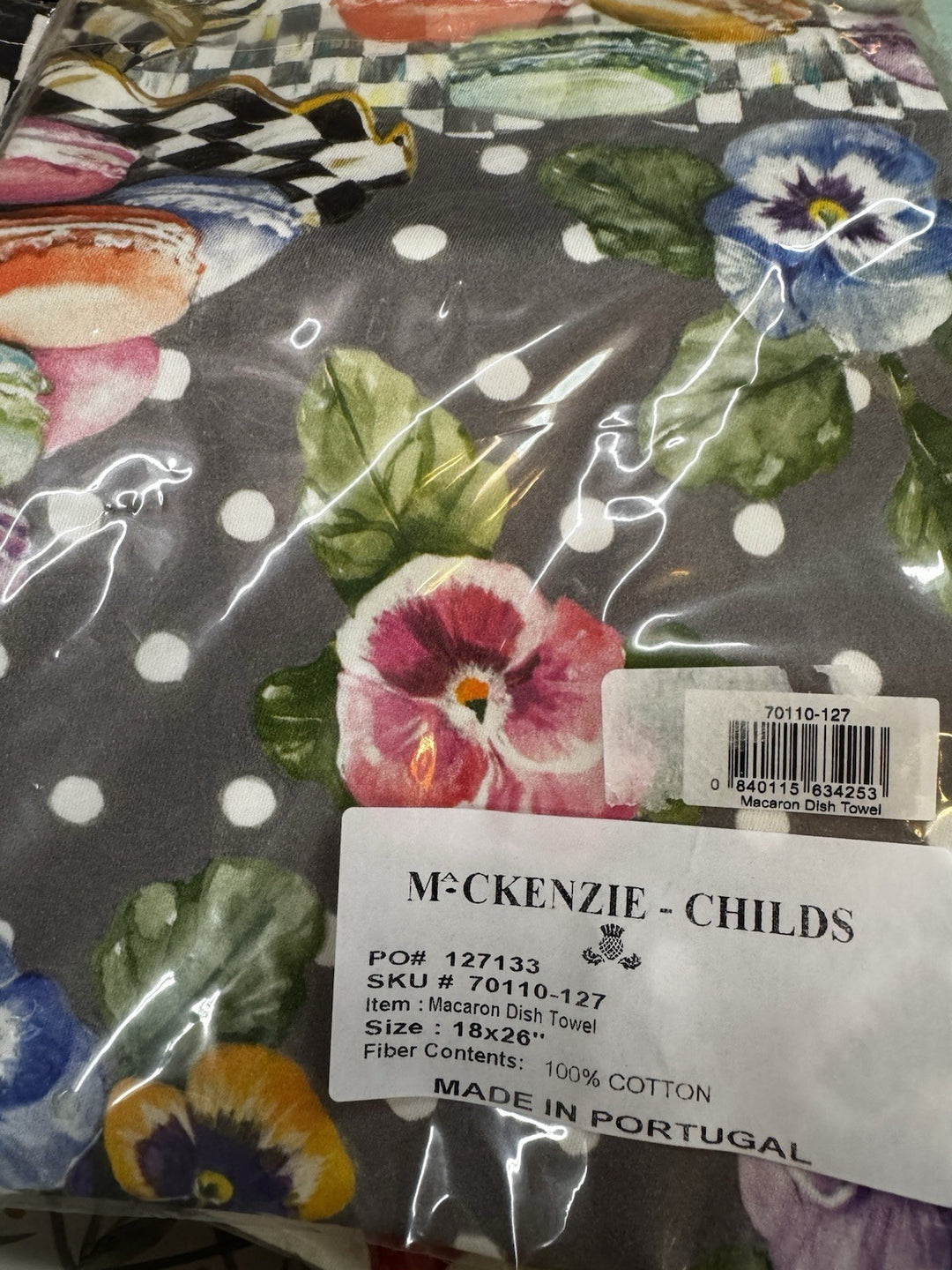 MacKENZIE CHILDS MACARON DISH TOWEL BNWT
