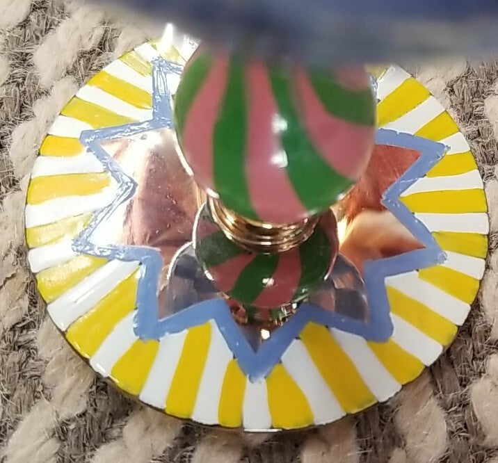 Mackenzie Circus Glass Water Goblets Childs Blue Checkered Collection