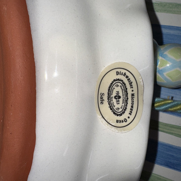 Mackenzie Childs Taylor Bearded Iris  12" X8.5” Oval  Serving Platter  Retired