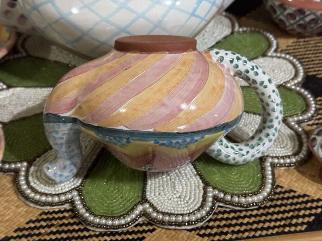 MacKenzie Childs 4 Cup Small Taylor Ceramic  Keukenhof Teapot Retired