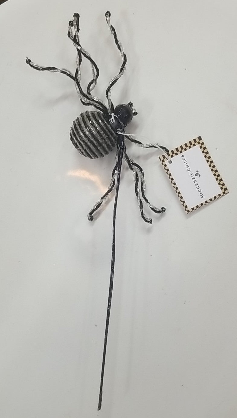 Mackenzie Childs Set Of 3. 1 Crystal 1  striper Spider Clip, 1 striped/stick