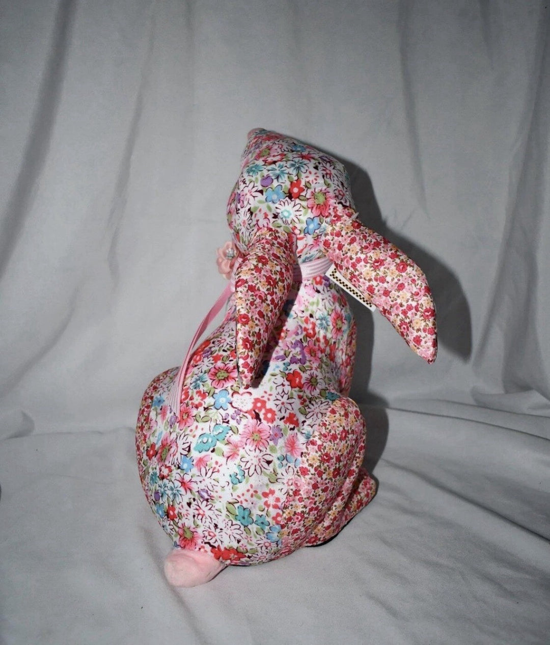 MacKenzie Childs Prairie Resting Bunny Courtly Check And Floral Nib Retired
