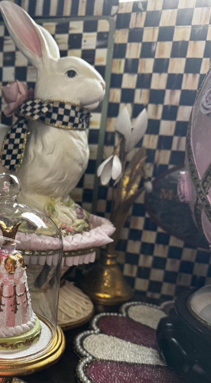 Mackenzie Childs  Snowdrop Candlestick Holder  - Short Retired