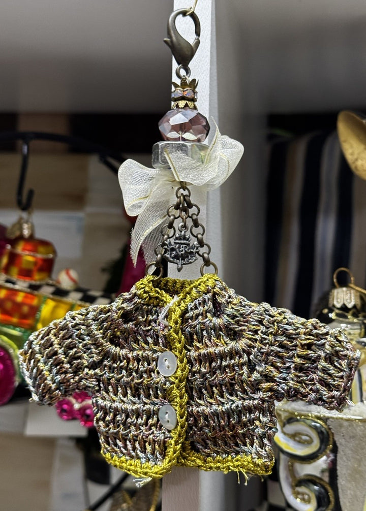 MacKenzie Childs Victoria And Richard Emprise Collection Gold Sweater Ornament