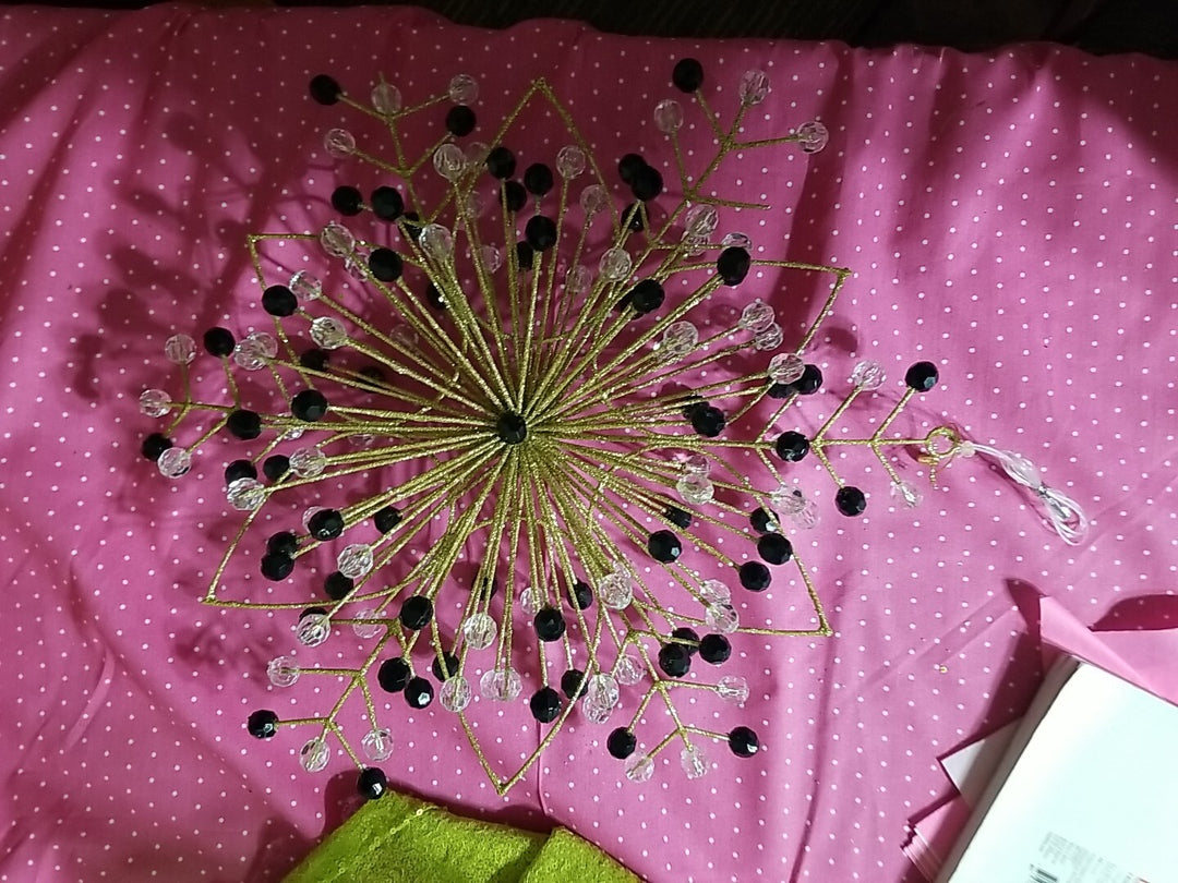 Mackenzie Childs Beaded Large  Snowflake 15”  Hanging Ornament  Huge-retired