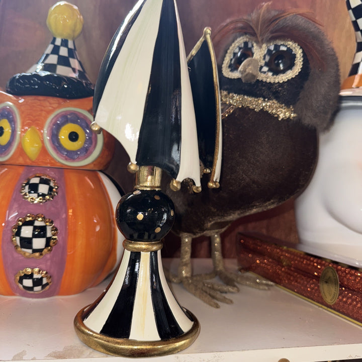 NEW Mackenzie Childs COURTLY CHECK BAT CANDLE HOLDER  Wonderful M-C Whimsy