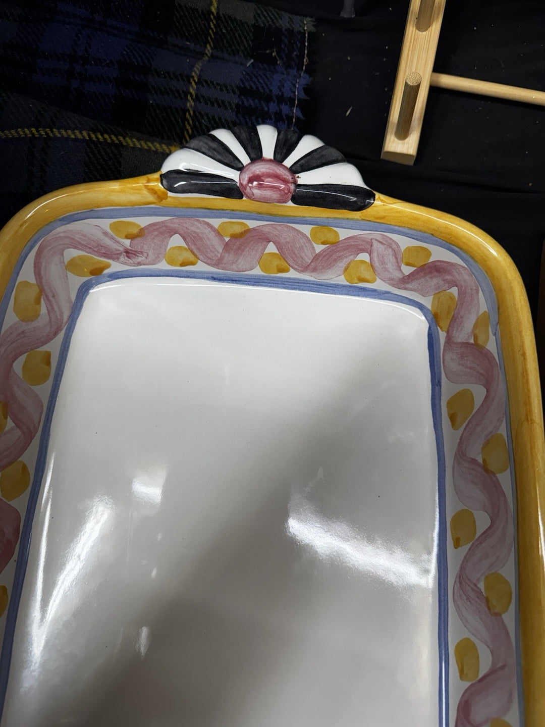 MacKenzie Childs Piccadilly 17” Rectangular Baking  Pan Dish Vintage