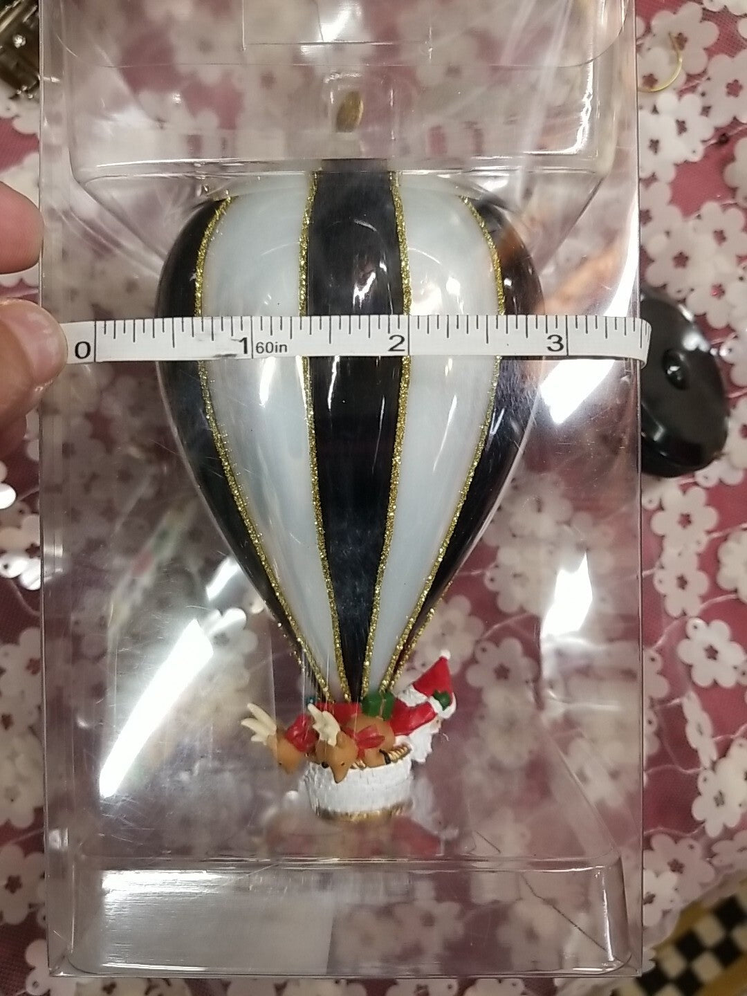 Mackenzie Childs Hot Air Balloon Glass Ornament